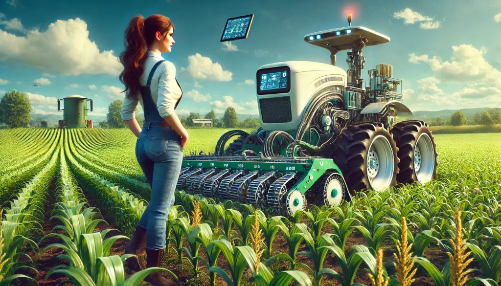 Landwirtschaftsroboter auf dem Feld